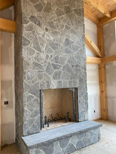 fancy stone chimney